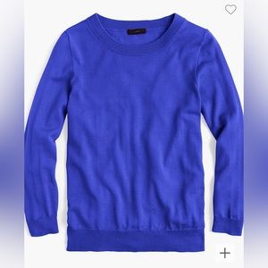 J. Crew Tippy Cobalt Blue Crew Neck Merino Wool 3/4 Sleeve Sweater S